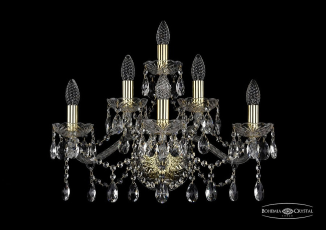 1413B/3+2+1/220/G Бра Bohemia Ivele Crystal