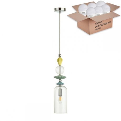 Подвесной светильник Odeon Light Bizet с лампочкой 4893/1+Lamps E14 P45