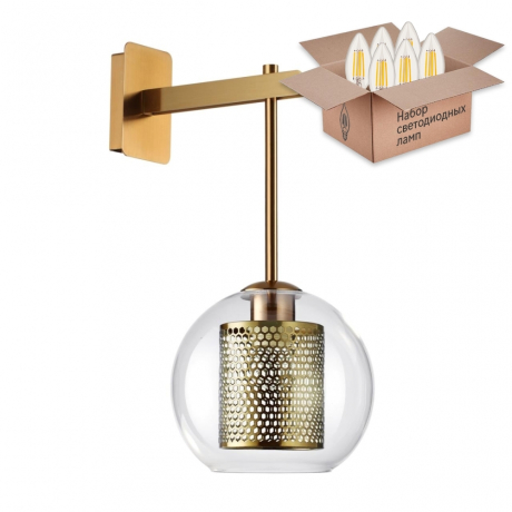 Бра с лампочкой Odeon Light Clocky 4939/1W+Lamps Е27 Свеча