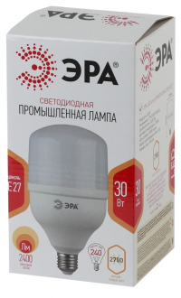 Лампа светодиодная ЭРА E27 30W 2700K матовая LED POWER T100-30W-2700-E27 Б0027002