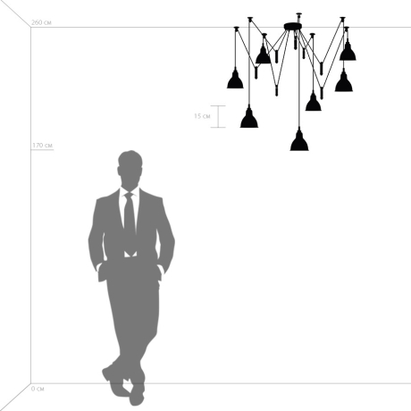 Подвесная люстра-паук Lightstar с поддержкой Маруся Acrobata 761076