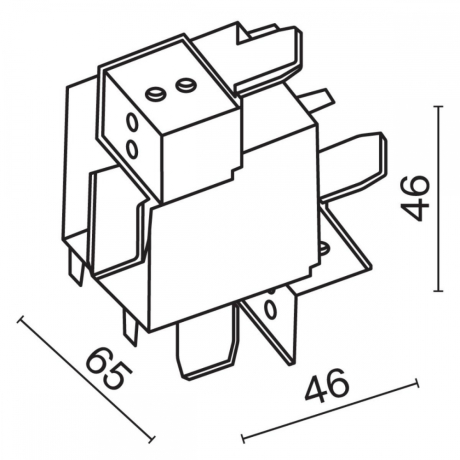 Соединитель угловой внутренний для треков встраиваемых Maytoni Technical Accessories for tracks Radity TRA084CT-12B