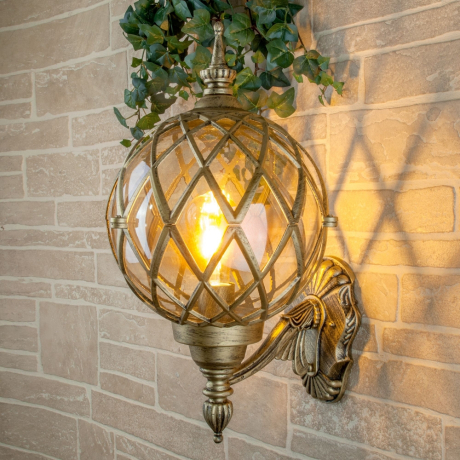 Уличный настенный светильник Elektrostandard Sirius U черное золото (a025302)