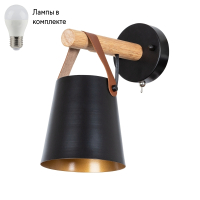 Бра с лампочкой Arte lamp A7032AP-1BK+Lamps