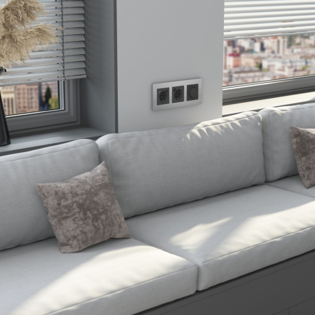 Рамка на 3 поста  AluMax (алюминий) W0033506 Werkel (a066326)