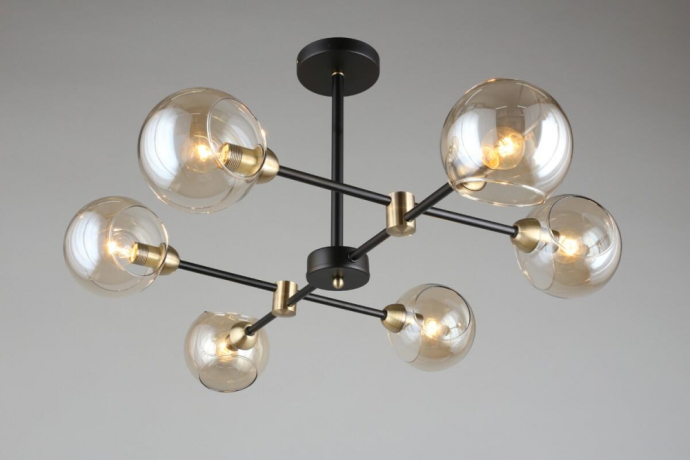 Люстра на штанге с лампочками Omnilux OML-94207-06+Lamps