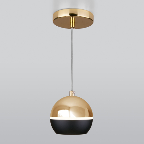 Подвесной светодиодный светильник Elektrostandard DLS023 9W 4200K черный/золото (a047804)