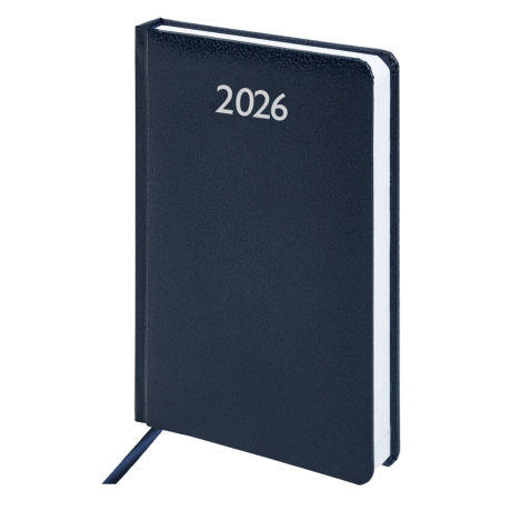 Нарушена упаковка!  <795101> Ежедневник датированный 2026, А5, 138x213 мм, BRAUBERG "Profile", балакрон, синий, 117073