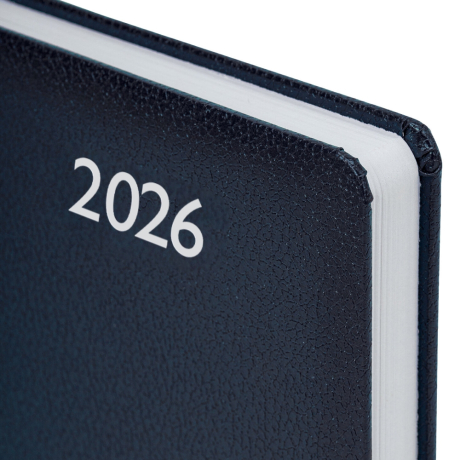 Нарушена упаковка!  <795101> Ежедневник датированный 2026, А5, 138x213 мм, BRAUBERG "Profile", балакрон, синий, 117073