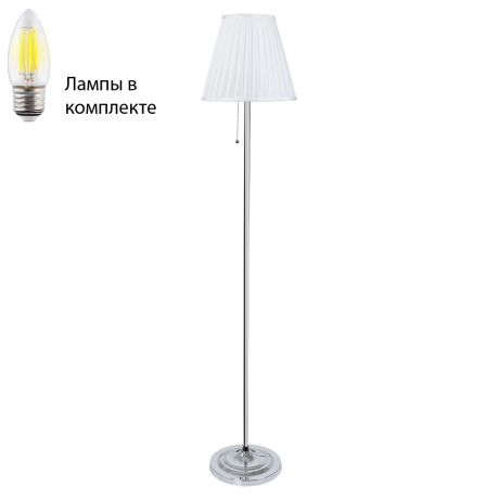 Торшер с лампочкой Arte lamp A5039PN-1CC+Lamps