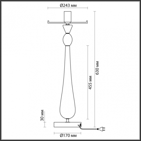 Основание для настольной лампы Odeon Light Tower E27 60Вт K 4868/1T