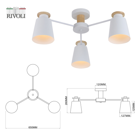 Люстра потолочная с Led лампочками в комплекте Rivoli Б0053435+Lamps