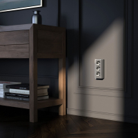 Розетка влагозащищенная с заземлением и со шторками Werkel Gallant (графит рифленый) W5073104