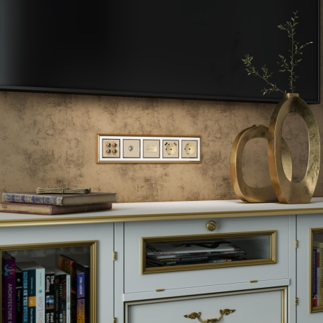 Розетка с заземлением, без рамки Werkel шампань W1171011