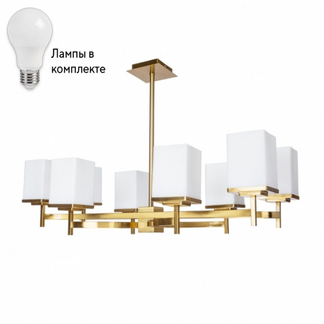 Люстра на штанге с лампочками DIVINARE 4504/17 LM-8+Lamps