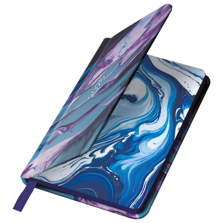 Нарушена упаковка!  <795211> Еженедельник датированный 2026 МАЛЫЙ ФОРМАТ 95х155 мм, А6, BRAUBERG "Vista", под кожу, "Мрамор", 117202