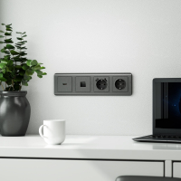 Накладка для телефонной розетки RJ-11 (графит рифленый) W1192004 Werkel (a050743)