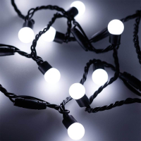 10м. Уличная гирлянда шарики холодный свет Ardecoled 230V ARD-Ball-Classic-D17.5-10000-Black-100Led White (25583)