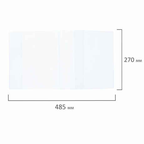 Набор из 5 шт, Обложки ПВХ для рабочих тетрадей и учебников младших классов, НАБОР "5 шт. + 1 в ПОДАРОК", ПЛОТНЫЕ, 110 мкм, 270x485 мм, BRAUBERG, 210695, 272695