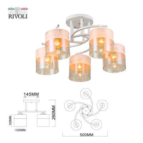Люстра потолочная с Led лампочками в комплекте Rivoli Б0052679+Lamps