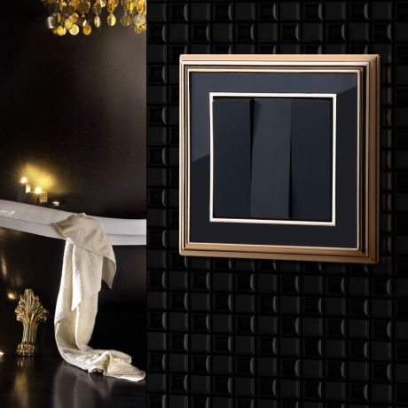 Выключатель трехклавишный без рамки Werkel черный матовый W1130008