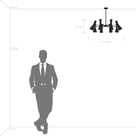 Люстра на штанге Lightstar с поддержкой Алисы, Dumo (MD8506/8A) 816081