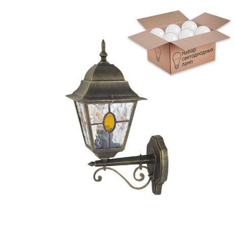 Уличный настенный светильник с лампочкой Favourite Zagreb 1804-1W+Lamps А60