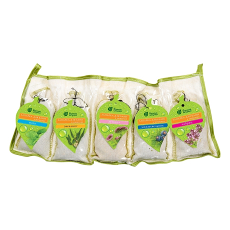 Нарушена упаковка! <296682> Набор Запарок в сумочке 5шт (Мята, Эвкалипт, Душица, Можжевельник,Чабрец) ''Банные штучки'' 32160