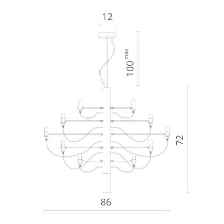Большая люстра со светодиодными лампочками E14 , комплект от Lustrof. №37674-622663