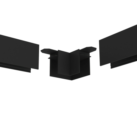 Соединитель угловой L-образный для треков накладных Denkirs Smart TR2102-BK