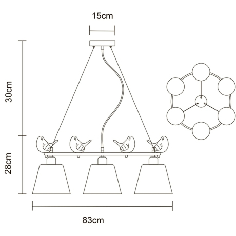 Подвесная люстра Arte Lamp Passero A4289LM-6WH