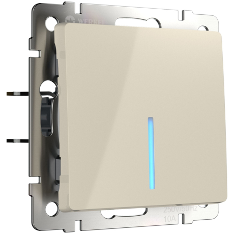 Выключатель одноклавишный с подсветкой без рамки Werkel слоновая кость W1112103