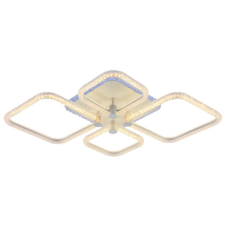 Светодиодная диммируемая люстра с ПДУ Profit Light 8049/2+2 WHT 100W+8W RGB