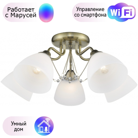 Потолочная люстра Velante с поддержкой Маруся 727-507-05-М