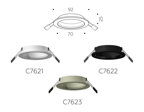Корпус светильника встраиваемый для насадок D70mm Ambrella light Diy Spot C7622