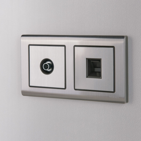 Розетка Ethernet RJ-45 (глянцевый никель) Werkel W1181002