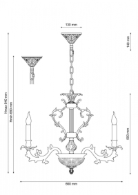 Подвесная люстра Lucia Tucci Firenze 1780.6 Antique Gold