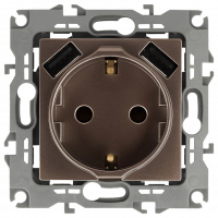 Розетка с заземлением и со шторкой и 2хUSB, без рамки Эра Эра 12 12-4109-13