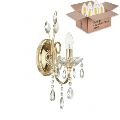 Бра с лампочкой Odeon Light Versia 4977/1W+Lamps E14 Свеча