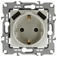 Розетка с заземлением и со шторкой и 2хUSB, без рамки Эра Эра 12 12-4109-15