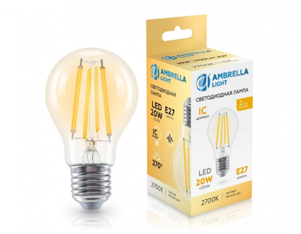 Лампа светодиодная Ambrella Light A60 E27 20Вт 2700K 602013
