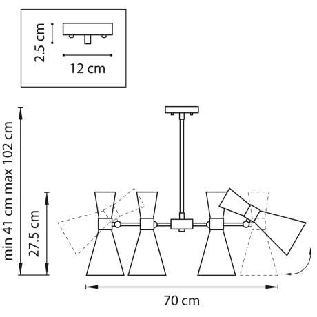 Люстра на штанге Lightstar с поддержкой Маруся Dumo (MD8506/6A) 816061