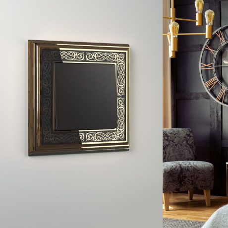 Выключатель перекрестный одноклавишный без рамки Werkel черный матовый W1113008