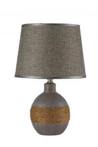 Настольная лампа с абажуром с лампочкой Arti Lampadari Gaeta E 4.1.T3 GY+Lamps