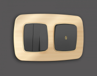 Лицевая панель OMEGA (Графит Мягкое касание) для 1-клавишных выключателей с подсветкой QUANT OP9020