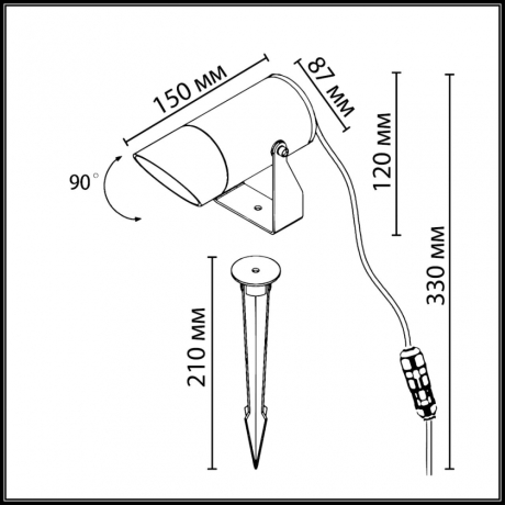 Наземный низкий светильник Odeon Light Stima 6647/15GL3