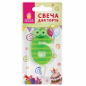 Нарушена упаковка!  <302463> Свеча-цифра для торта "6" "С глазками", 6 см, ЗОЛОТАЯ СКАЗКА, с держателем, в блистере, 591409 (591409)