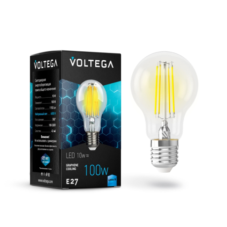 Лампа светодиодная Voltega General purpose bulb E27 10Вт 4000K 7101