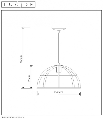 76464/01/30 Подвесной диммируемый светильник Lucide Dikra
