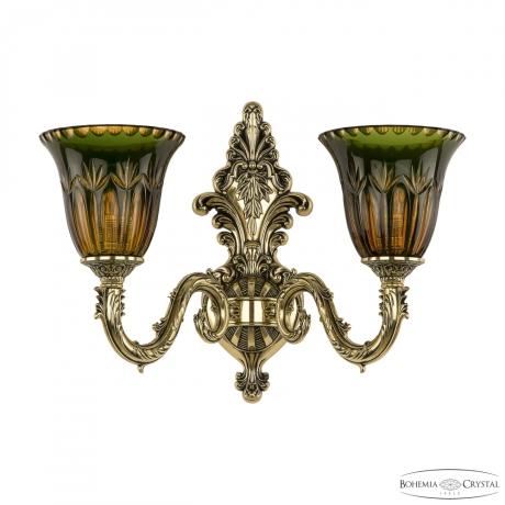 Бра 7101B14/2/175 GB P2 U Amber-Green/H-1I Bohemia Ivele Crystal